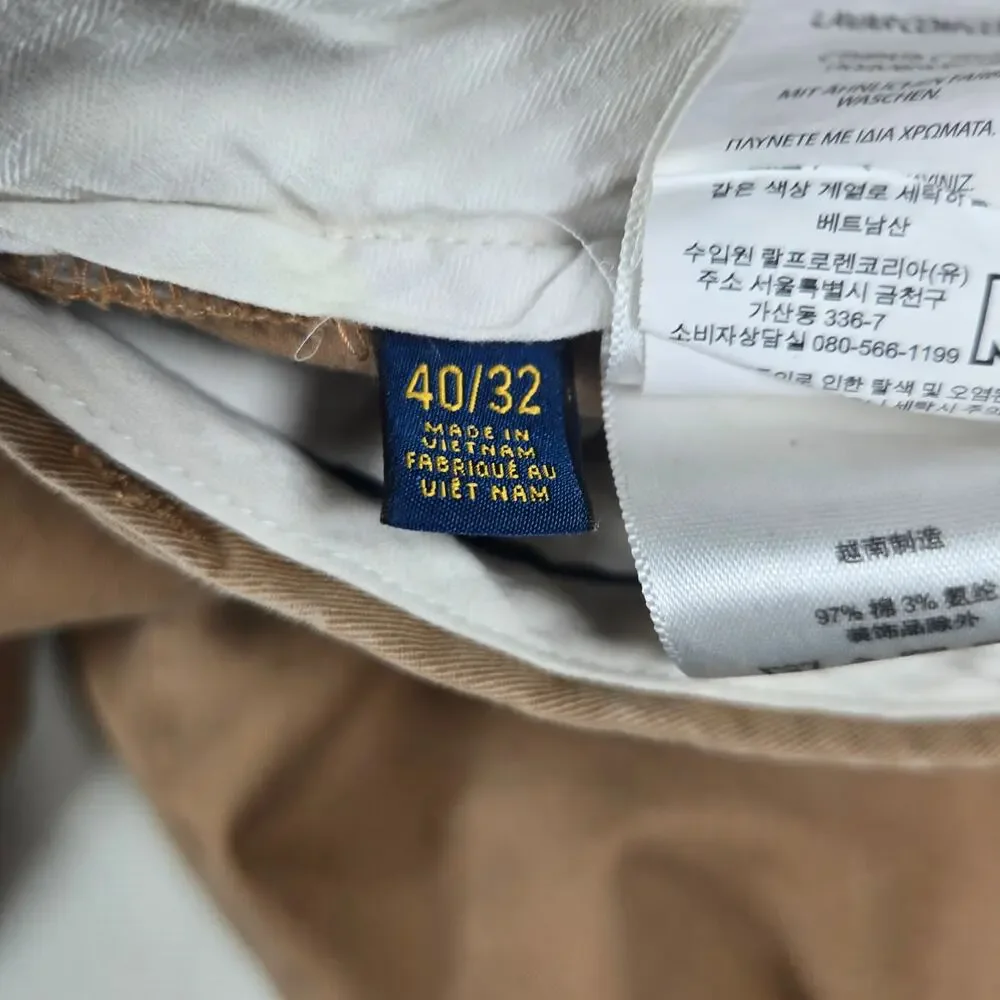 Polo Ralph Lauren Stretch Slim Fit Chino Khaki Pants Men's Size 40